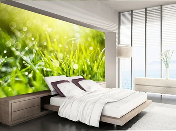 Най-новите 3D стенописи, papel de parede, тапет с пейзаж от зелена трева, тапети за хола, ТЕЛЕВИЗОР, спалня, тапети за стени