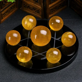 Натурален жълт кристална топка fortune yellow seven star array декорация на всекидневна