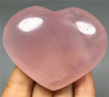 Натурален розов кристал в розов кварц сърцето си за любовта Полированное изцеление 135 г