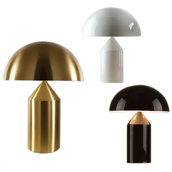 Нов Гъби настолна лампа настолна лампа Скандинавски злато бял черен творчески гъби нощни кабинет настолна лампа за четене 110 В На 220 В