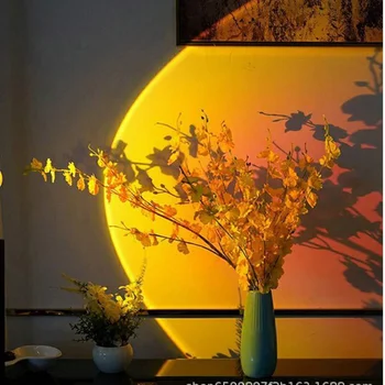 НОВ Креативен Led Модерна Настолна Лампа Sunset С Розови Дизайн, осветителни Тела За Украса Спални, Монтиране на Осветление, Нощни и Настолни Лампи