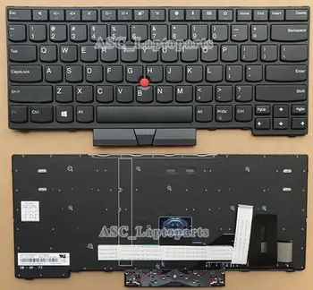 Нова английска QWERTY-клавиатура САЩ за Lenovo Thinkpad T490 T495 L380 L390 L480 с черна рамка, С ПОДСВЕТКА