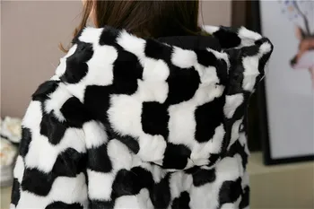 Нова дамско палто от естествена кожа кадифе с качулка, дълги модни топли зимни жилетка, яке за поръчка на всякакви размери