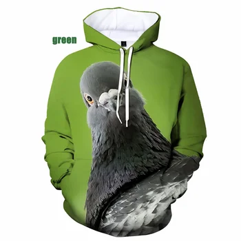 Нова Мода Птици-Гълъб 3D Принт на Мъже, Жени Ежедневни Hoody Красив Гълъб Принт Унисекс Пуловер на Извънгабаритни С Качулка