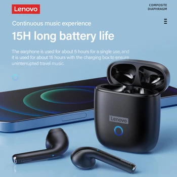 Нова Оригинална Безжични слушалки Lenovo LP50 TWS с Двойно Стерео Шумопотискане Бас Сензорен контрол Спортни Bluetooth Слушалки с Микрофон