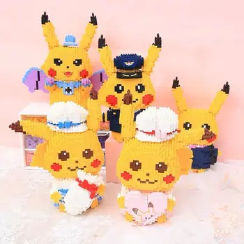 Нова Серия Pokemon С Няколко Изражението на Pikachu Модел Diamond Малък Блок Пъзел Детска Играчка за Подарък