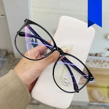 Нова Тенденция Голяма Дограма Анти-синя Светлина Очила за Мъже и Жени Проста Модни Дрехи да Носят Снимки Бижута Очила за Каране