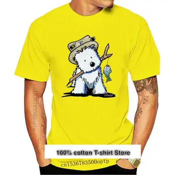 Нова тениска Inktastic Westie Fishing Buddy - Kiniart Ежедневни облекла за кучета от породата Уест Хайленд териер? Тениска