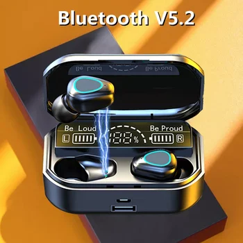 Нови TWS Bluetooth 5,2 Слушалки 3500 mah зарядно устройство ще захранване на Скоростната Безжични Слушалки 9D Стерео Спортни Водоустойчиви Слушалки Слушалки С Микрофон