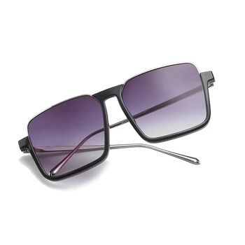 Нови унисекс метални полукадровые плоските огледални анти-сини очила, трендови модерен ретро слънчеви очила, модел за шофиране, очила за подиум