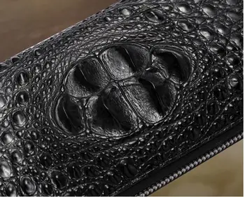 Ново производство на оригиналния истински крокодилска кожа мъжки портфейл дълго размер на чантата клатч банка на притежателя на кредитна карта, калъф