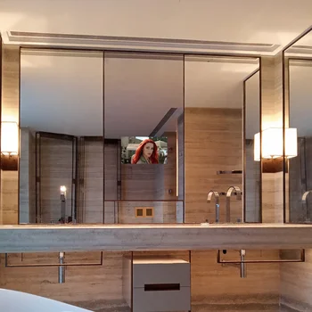 Огледало размер ТЕЛЕВИЗИЯ хотели декоративно луксозно анти--мъгла водоустойчиво умно с телевизор За стена на баня