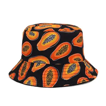 Памук плодове печат кофа шапка рибар шапка открит пътна шапка шапка от Слънцето шапка за мъже и жени 459