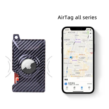 Подгонянное Името На Rfid Carbon Fiber Airtag Държач За Карти В Чантата Си Чанта За Пари Мъжки Женски Чантата Си Портфейл За Apple AirTags Tracker Card Case