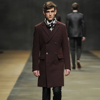 Покривка козината на поръчка, есенно-зимно мъжко вълна палто за подиум, дълго кашемировое палто, ветровка, британски костюм, палто с яка, мъжки