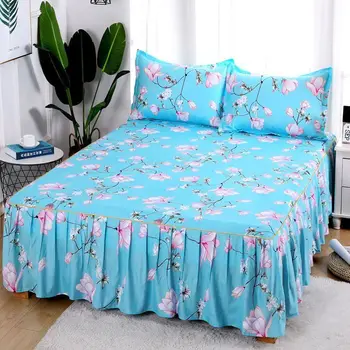 Покривки за легла пола за легла и мека и топла текстил чаршаф от 3 теми цвете легло плосък чаршаф + калъфка за възглавница за декорация на дома