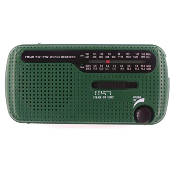 Портативен AM / FM / SW1/ SW2 Ръчно Радио с Дръжка Джобно Погодное радио 1200 ма със Слънчева Батерия, с Аларма SOS за работа на Открито