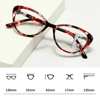 Постепенно Многофокусные Очила за четене с двойна употреба със защита от синя светлина CLARA ВИДА в подходящи Рамки за Котешки Очи+1.0 +1.5 +2.0 До +4,0