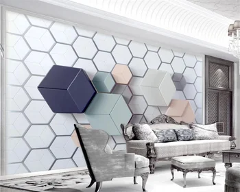 Потребителски тапети 3d papel de parede модерен минималистичен геометричен мраморна мозайка ТЕЛЕВИЗИЯ фон на стената дневна спалня тапети