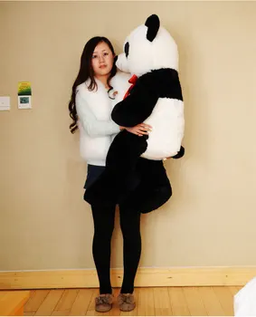 прекрасна голяма панда играчки, пълнени с панда огромен плюшен панда подарък за рождения ден около 125 см