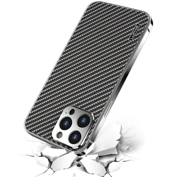Премиум Метални Калъфи За Телефони От Въглеродни влакна За iPhone 13 Pro Max Калъф устойчив на удари Калъф За iPhone 13 Pro 13Pro 13 Mini Луксозен Калъф