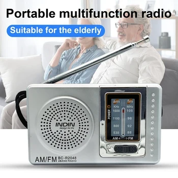 Преносимо Радио Имат Телескопична Антена, Захранван С Батерии Мини Мултифункционален AM FM Радио За Възрастни