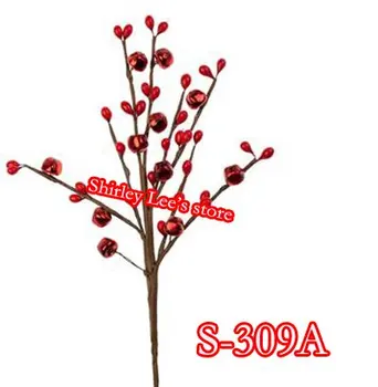 Продажба на едро - 48X Pretty Red Jingle Bell W / Пип за Събиране на горски плодове, коледни такса (S-309A)