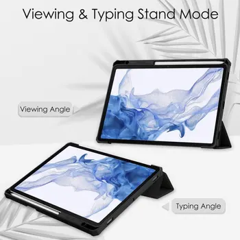 Прозрачен калъф за Samsung Galaxy Tab S7 S8 Калъф SM-X700 X706 Сгъваем smart-калъф за Samsung Galaxy Tab S7 S8 11 инча