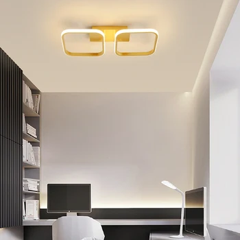 Прост Геометричен Дизайн и Модерни Тавана Полилеи Led Loft Black Gold за Хола, Кухня, Коридор Домашно Вътрешно Осветление