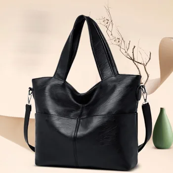 Просто Голяма Дамска чанта 2022, Нова Дамска чанта на Едно рамо, чанта-Месинджър От Изкуствена кожа, по-Голямата Голям Модерна Чанта-тоут