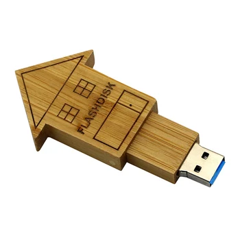 Пръчка дървена къща USB Flash 3,0 Memory Drive Stick Дръжка/Thumb/Автомобил-usb флаш памети 4 GB 8 GB 16 GB 32 GB 64 GB-Добрите подаръци
