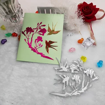 Птица и цвете метални режещи удари 2019 нов DIY албум за изрезки от хартиена картичка декоративни занаяти форма за релеф
