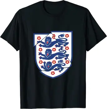 Ретро Англия-Тениска с три футболни знамена на Англия от Джърси Lions 2021