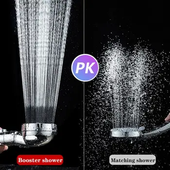 Ръчна Дюза за душ с Високо налягане Chrome 3 Spary с Ключ Пауза за Включване / ИЗКЛЮЧВАНЕ Регулируем Спестяване на вода Луксозният Спа Подвижна
