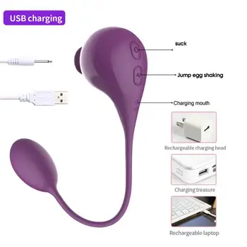 Секс-Играчка Грахова Стрелецът Дизайн USB Зареждане Вибрираща Яйце Флирт ABS Стимулатор на Клитора и G-точката Мастурбация Издънка за Възрастни