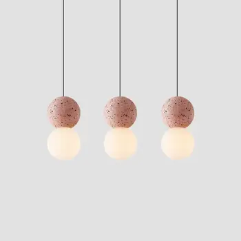 Скандинавски дизайн циментов окачен лампа модерна просто креативна с трапезария и кухня стъклена подвесная лампа ресторант кафе промишлена лампа