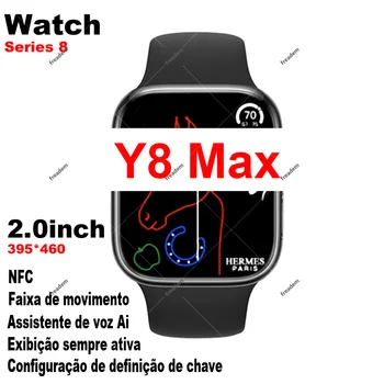 Смарт часовник Серия 8 2,0-Инчов HD Екран Безжично Зареждане и Bluetooth Предизвикателство NFC Винаги на Дисплея Смарт Часовници за Мъже за Apple Xiaomi