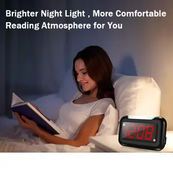 Спалня LED Дигитален Дисплей Аларма Usb Акумулаторна Регулируем Обем на Многоцелеви Затемняющий лека нощ Електронни Часовници