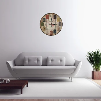 Специална оферта дървени стенни часовници, модни бижута дома модерен натюрморт стенни стикери Разделя игла кварцов часовник