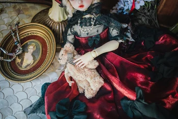 Стоп-моушън Облекло Облекло за Кукли с Аксесоари, части за кукли червено и черно 
