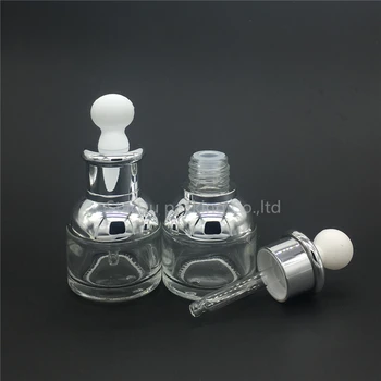 Стъклена Бутилка от 20 ml от Сребро рамо и Сребърно Яка, Отпадането на серум/масло /есенция /течност, Бутилка-Краен 500 бр