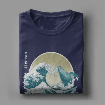 Тениска The Great Wave Of Kanagawa, Мъжки Тениски От чист Памук, Новост, Аниме, Тениски с Океана, Дрехи с Къс Ръкав, Графичен Принт