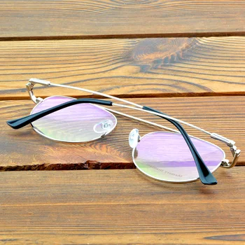 Титан Сплав Кръгла Супер Светло Сиви Рамки За Очила Модни Рамки За Очила