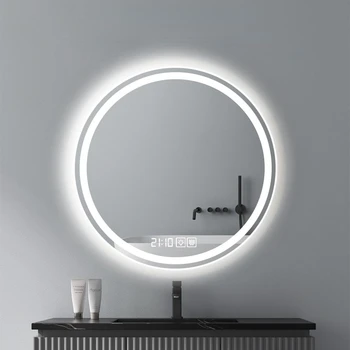 Тоалетка с огледало за Бръснене Led Огледало За баня Скандинавски Огледало С led подсветка и Bluetooth Баня Espejos Grandes Противотуманное Led Огледало За грим