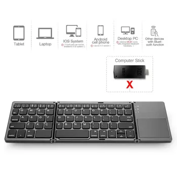 Тъчпад, Клавиатура, Bluetooth 3.0 Мини Безжична Сгъваема Клавиатура за Windows, Android, ios с таблета ipad Телефон