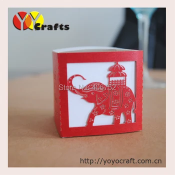 Уникални рассекатели кутии бонбони форма на слон червен цвят хартия, хартия за благосклонностей бебе душ