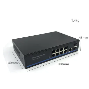 Управление на 8 Портове 10/100/1000 Mbps Ethernet PoE Switch Превключвател с 2 Гигабитными слота за SFP IGMP VLAN Управление на PoE Комутатор