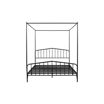 [Флаш] Свалящ двойно легло с метална балдахин със защита от шум, Ретро дизайн, Бърз монтаж, Солидна конструкция, Стабилност [В наличност в САЩ]