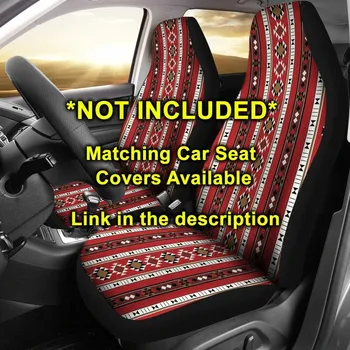 Червен Набор от Автомобилни Стелки с етнически ацтекским бохо-шик и впечатлява със своя бохемски стил, Предните и Задните Стелки за Автомобили, Автомобилни Аксесоари