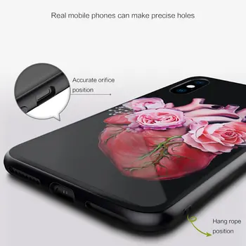 Черен Стъклен Калъф За Samsung Galaxy S22 S21 S20 S11 Ultra S9 S10 S8 Lite Plus Силиконов Калъф Медицински Органи На Човека Мозък